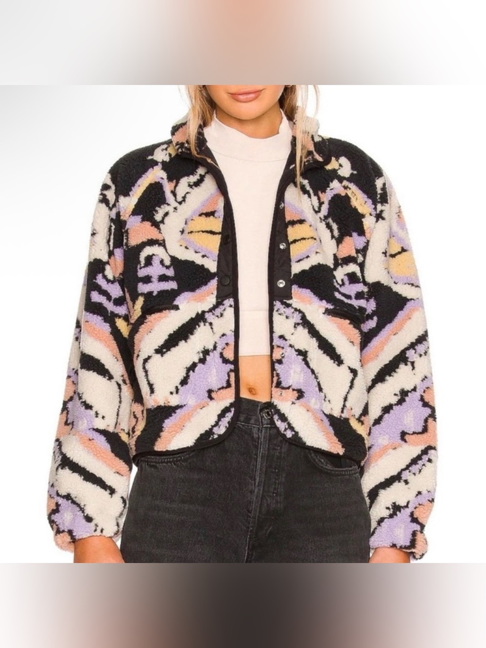 Free People Movement Rocky Ridge Fleece Hit the Slopes Jacket size Large